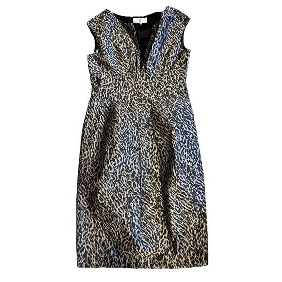 Irene Van Ryb Mid Length Leopard‎ Print Classic Dress Size 40 US 8 Designer - Picture 2 of 6